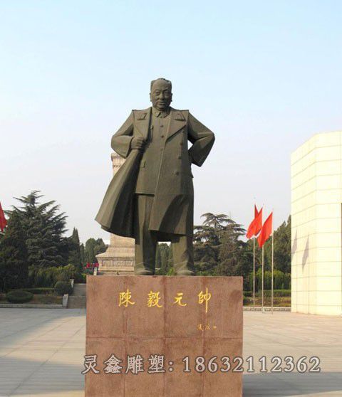 陈毅名人抽象景观铜雕
