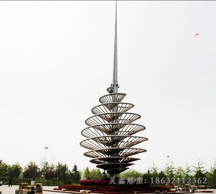 镂空螺旋景观不锈钢雕塑