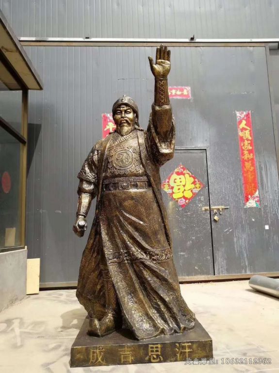 成吉思汗户外人物铜雕