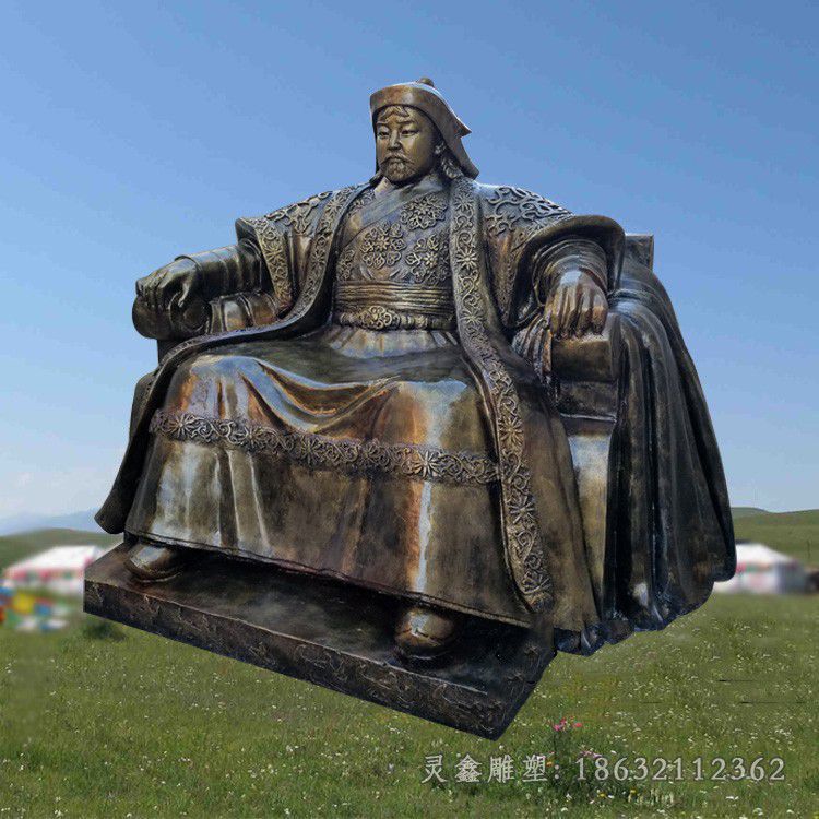 成吉思汗景区人物铜雕
