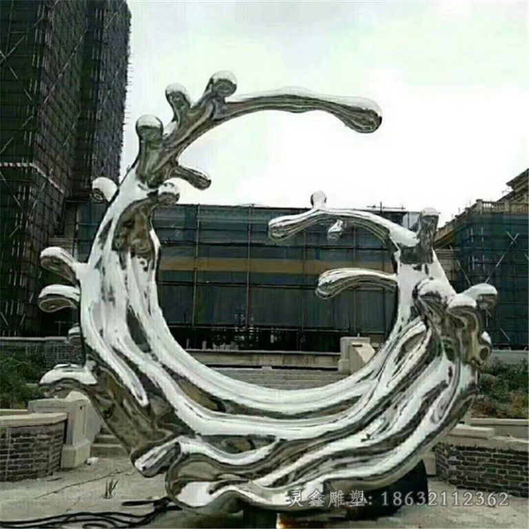 不锈钢海浪校园标志雕塑