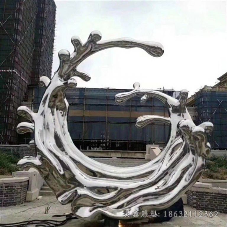 不锈钢海浪户外标志雕塑