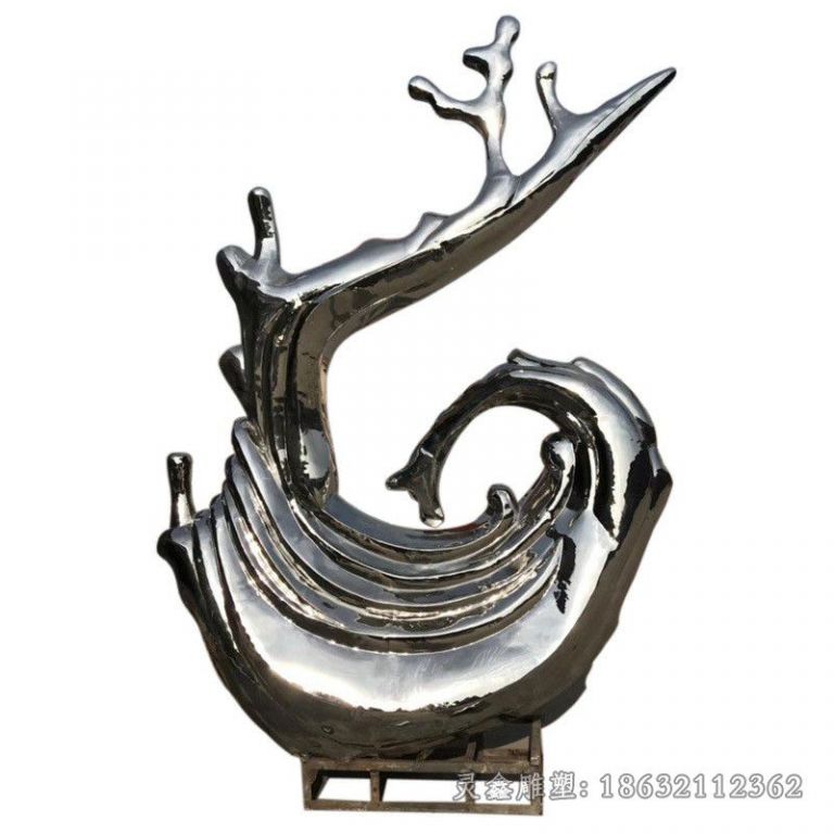 不锈钢海浪园林标志雕塑