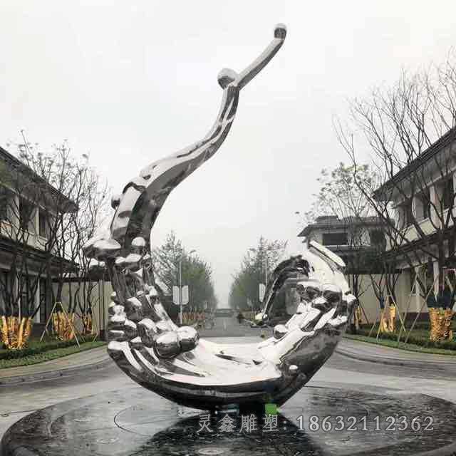 不锈钢海浪景区标志雕塑