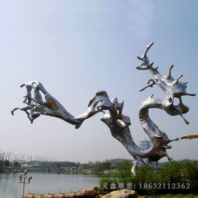 不锈钢海浪小区标志雕塑