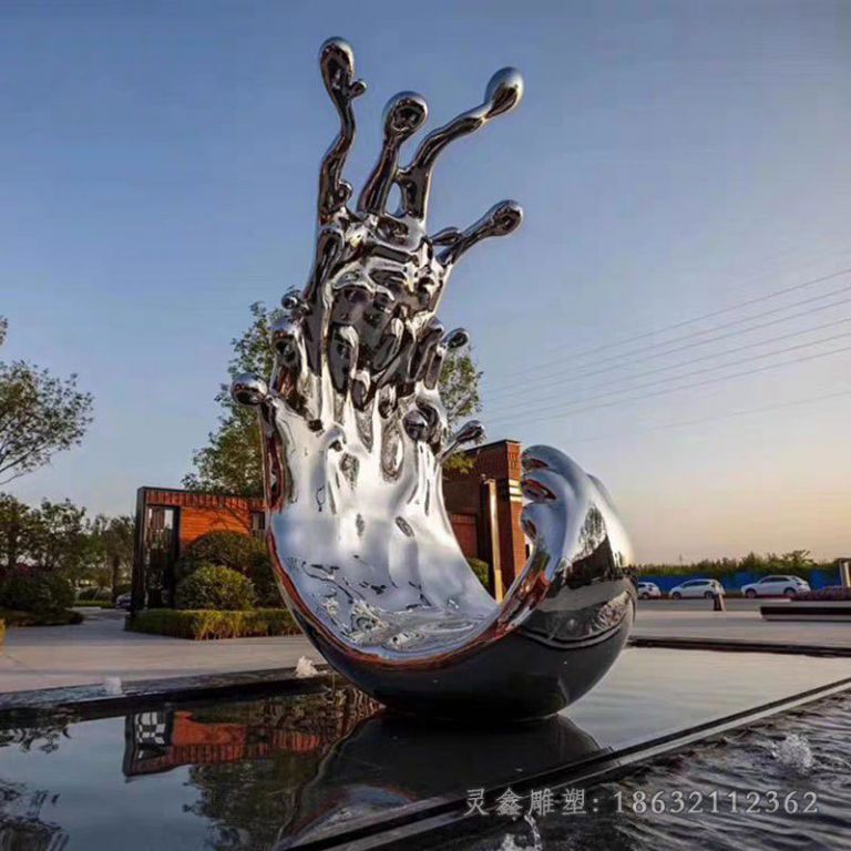 不锈钢海浪商场景观雕塑