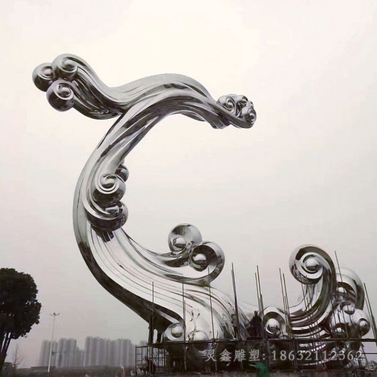 不锈钢海浪园林景观雕塑