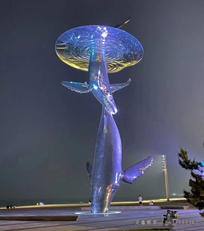 不锈钢海豚广场动物雕塑