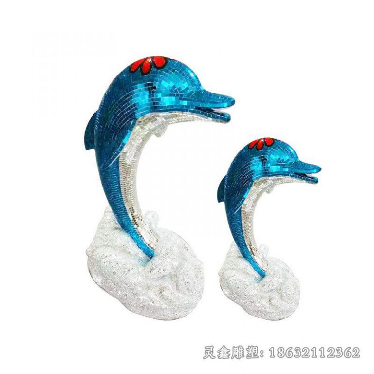 不锈钢海豚校园景观雕塑