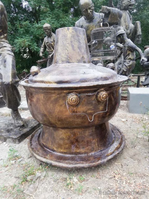 火锅文化标志景观铜雕