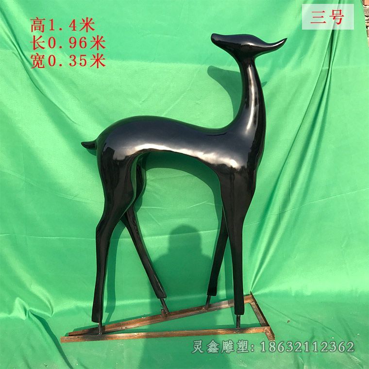 抽象小鹿街边动物铜雕