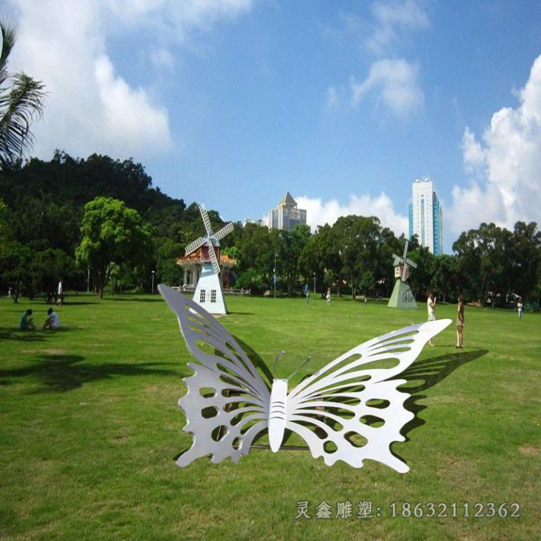 不锈钢动物蝴蝶公园雕塑