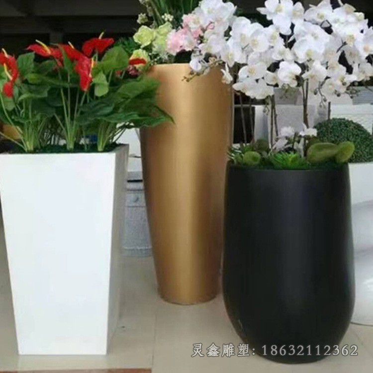 不锈钢花盆户外景观雕塑