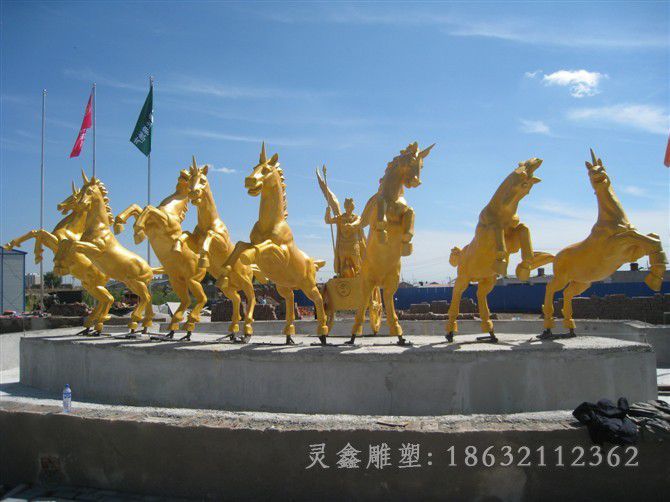 阿波罗战车街边标志铜雕