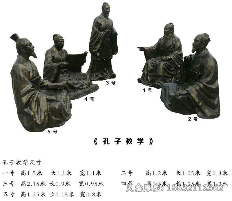 孔子讲学小区景观铜雕