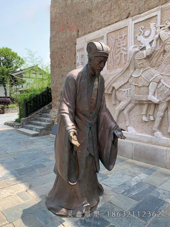 古代诸葛亮城市人物铜雕