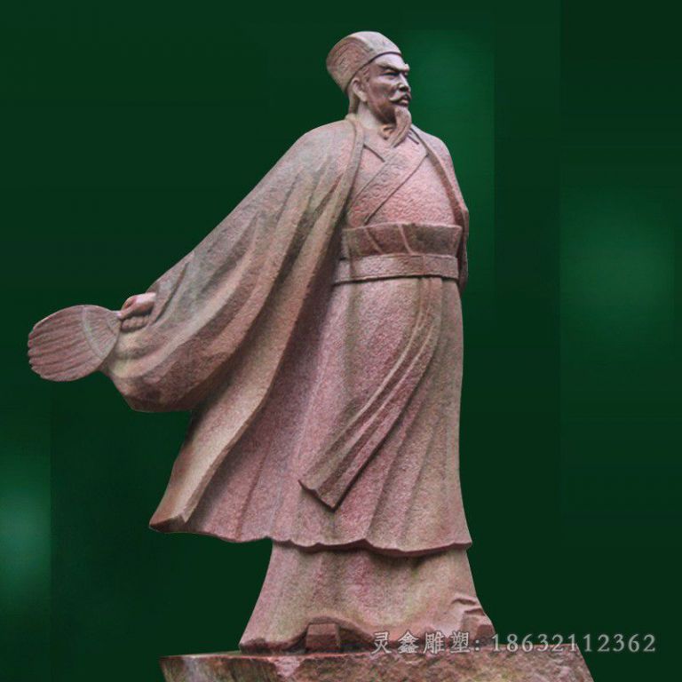 古代诸葛亮广场人物铜雕