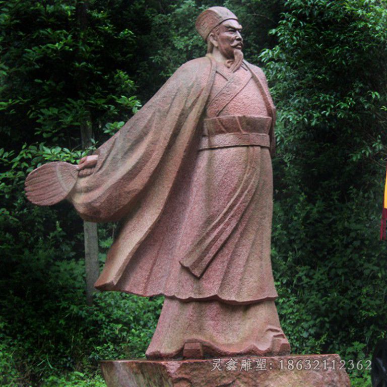 古代诸葛亮校园人物铜雕