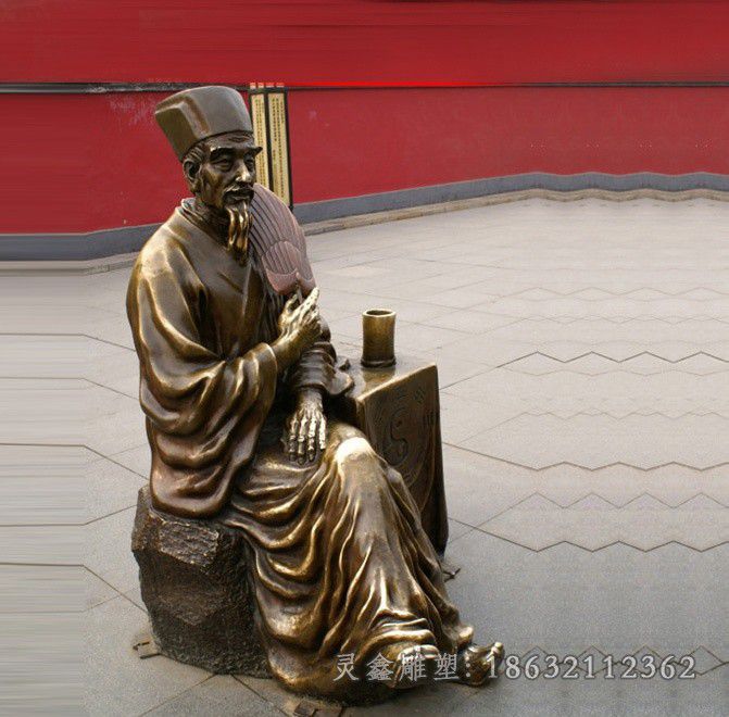 古代诸葛亮公园人物铜雕