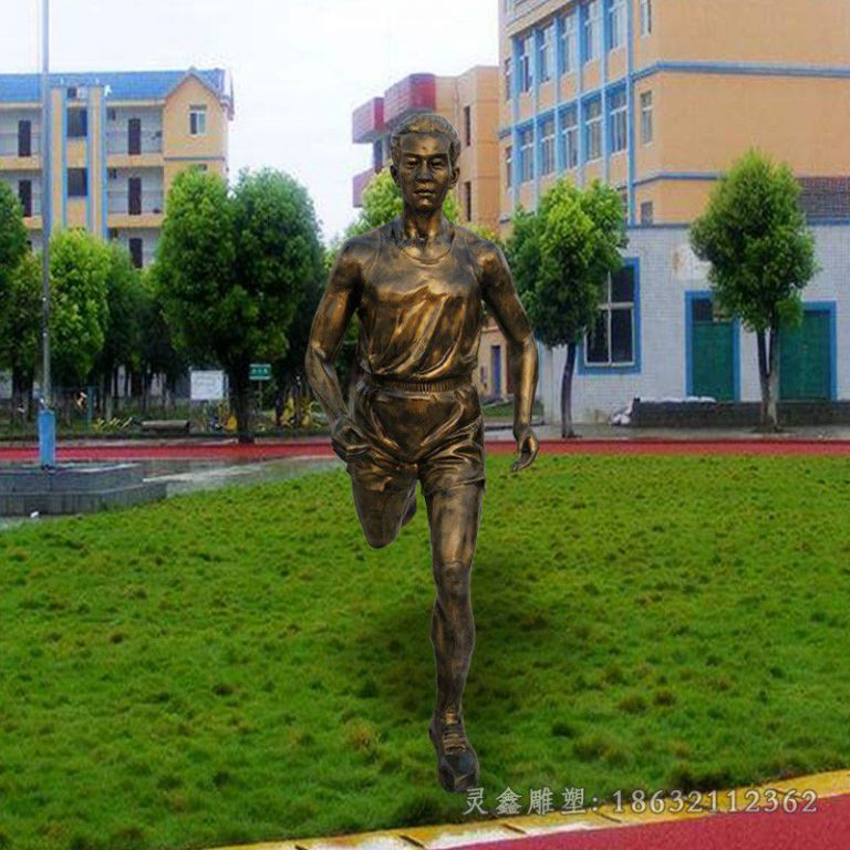 跑步运动广场人物铜雕