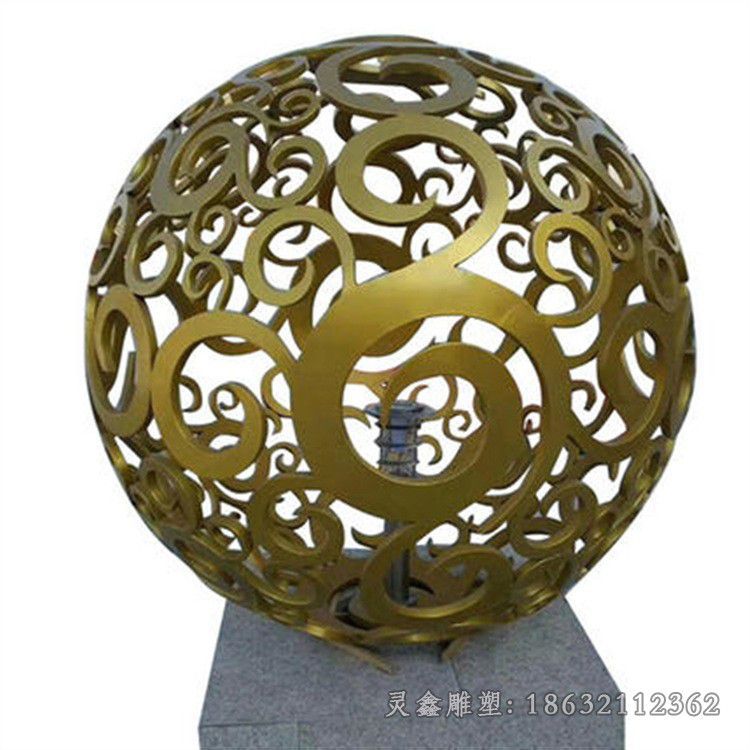 镂空球校园标志不锈钢雕塑