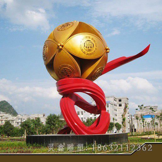 金色球不锈钢景观雕塑