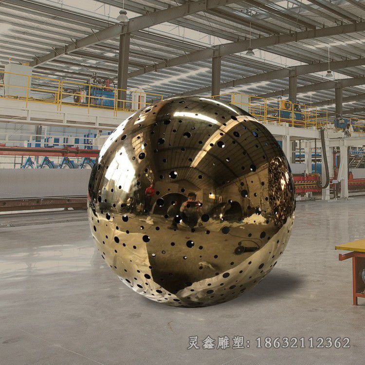 镂空球标志城市不锈钢雕塑
