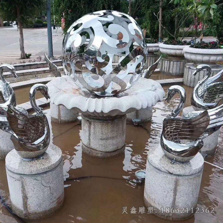 镂空球标志庭院不锈钢雕塑