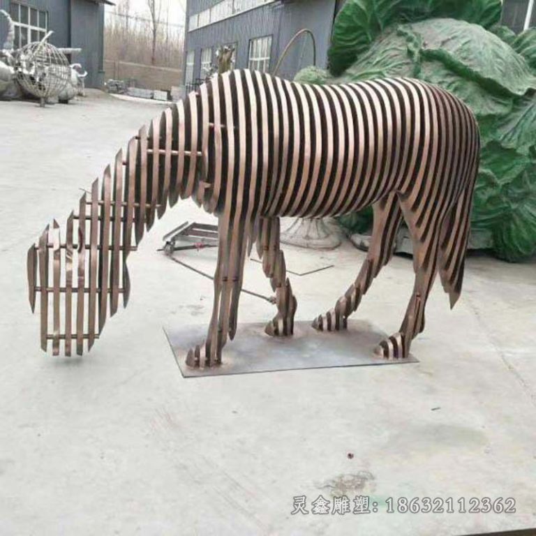 抽象动物马不锈钢雕塑