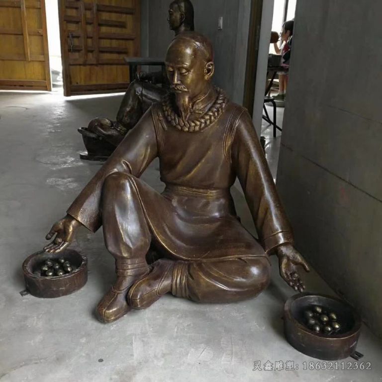 中医制药人物景观铜雕