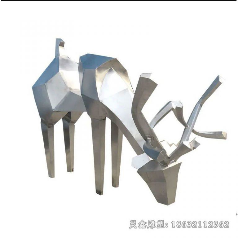 几何鹿不锈钢商场雕塑