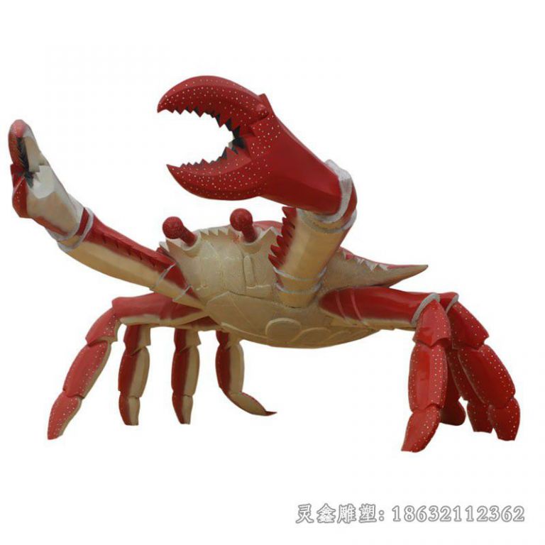 不锈钢螃蟹抽象标志雕塑
