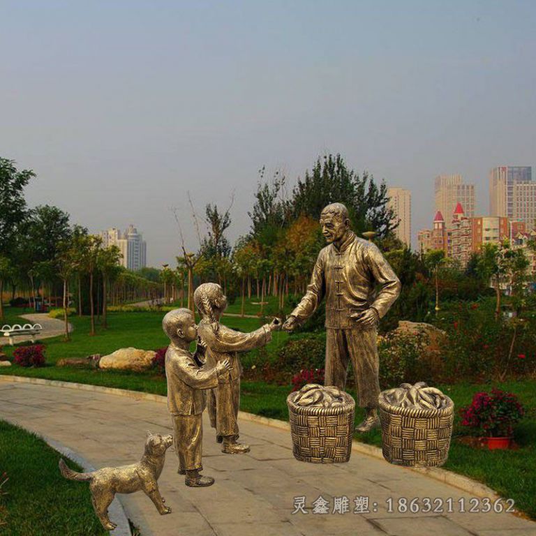 卖红薯景观民俗文化铜雕