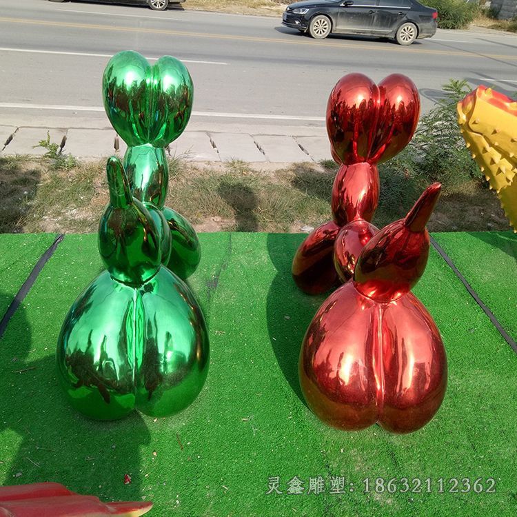 不锈钢气球狗标志雕塑