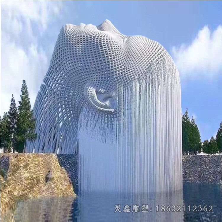 镂空头像不锈钢人物雕塑