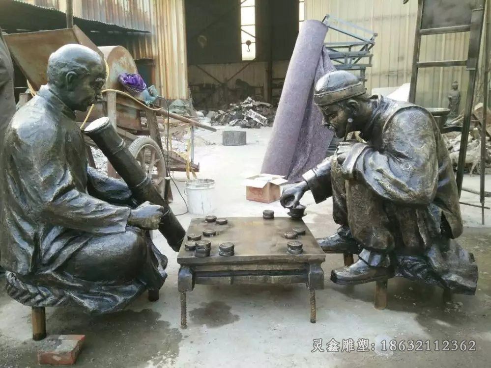 下象棋商场标志铜雕