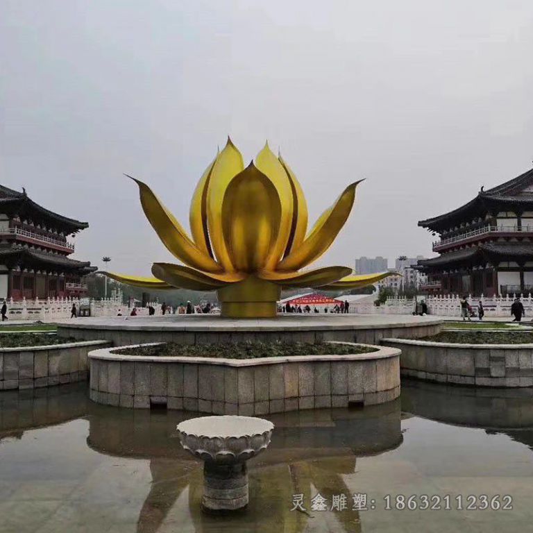 抽象花朵不锈钢公园雕塑