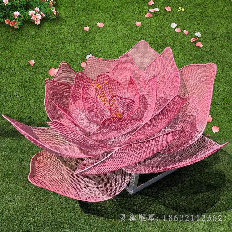 抽象花朵不锈钢园林雕塑