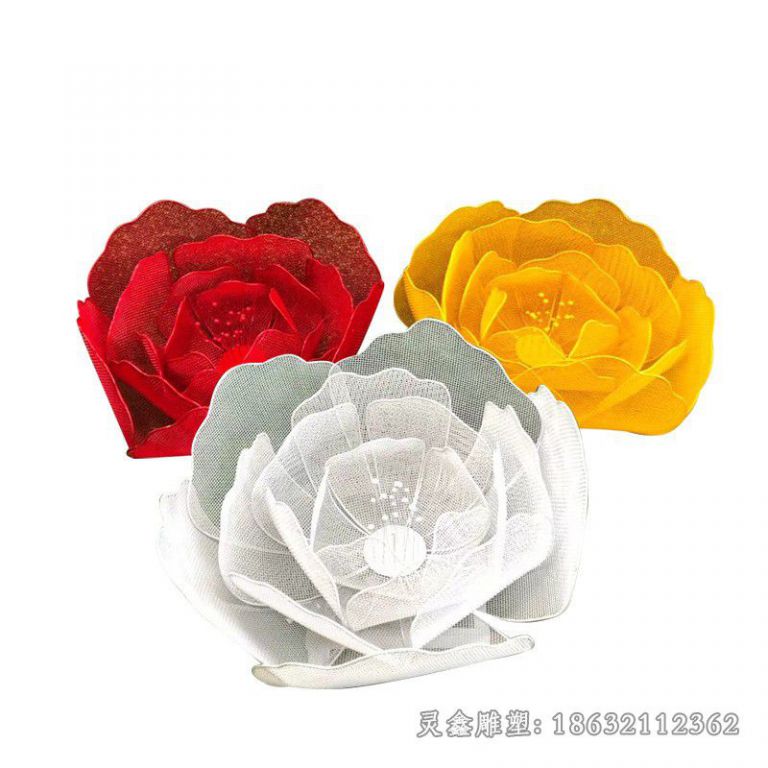 抽象花朵不锈钢小区雕塑