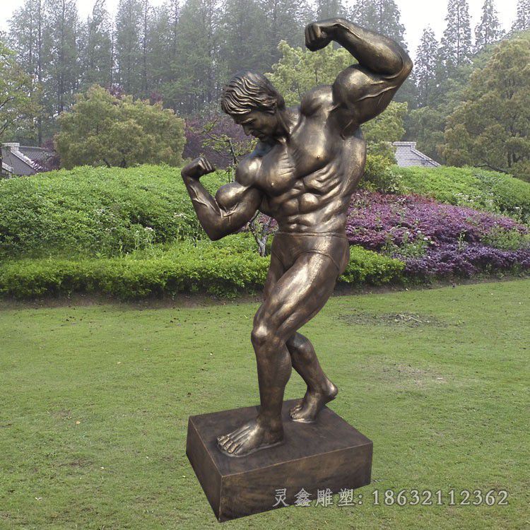 抽象人物标志广场铜雕