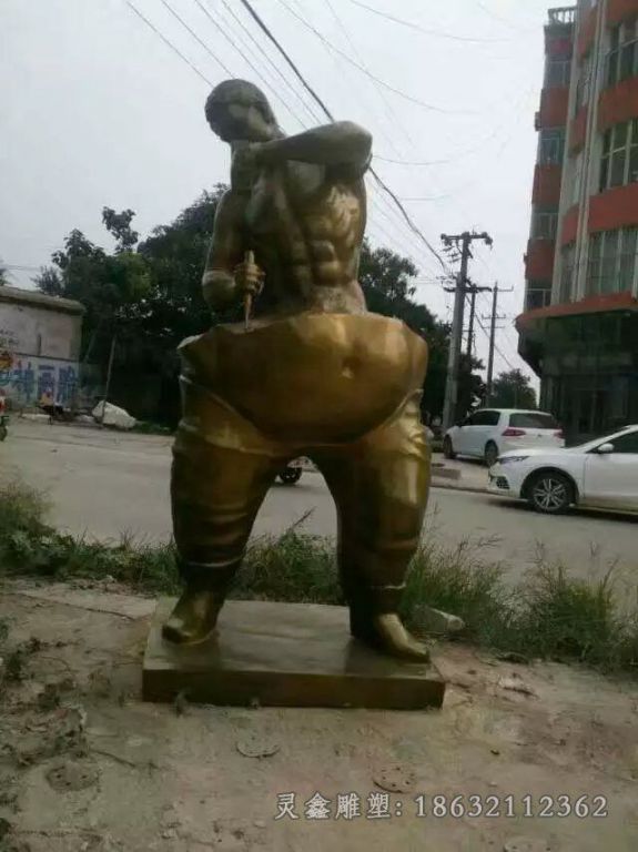 抽象人物标志户外铜雕