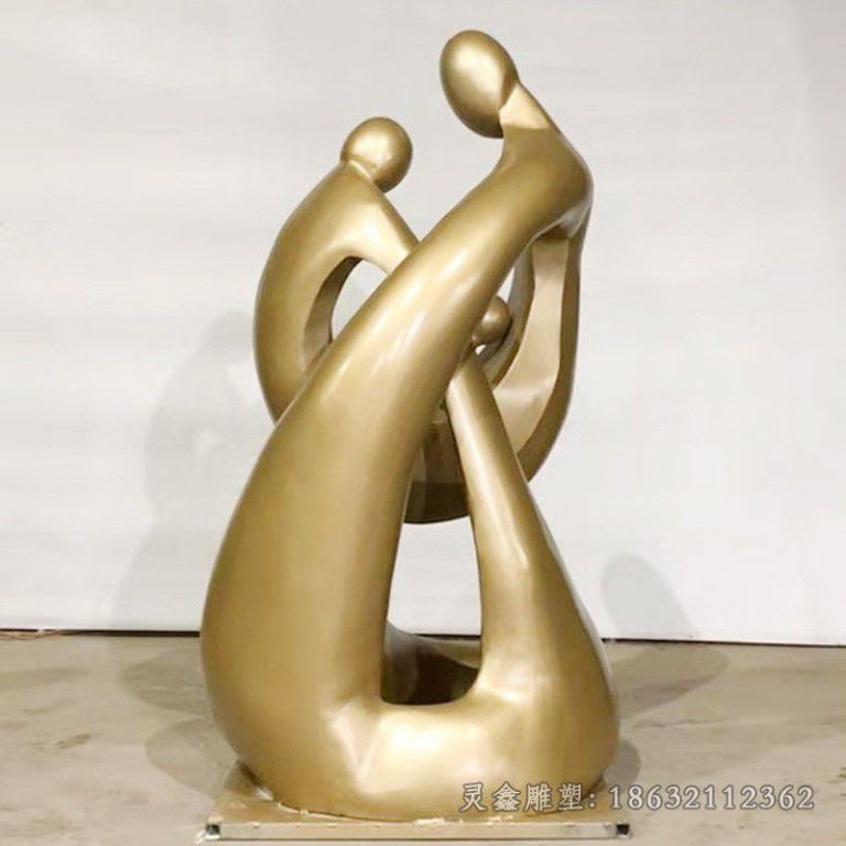 抽象人物景观标志铜雕