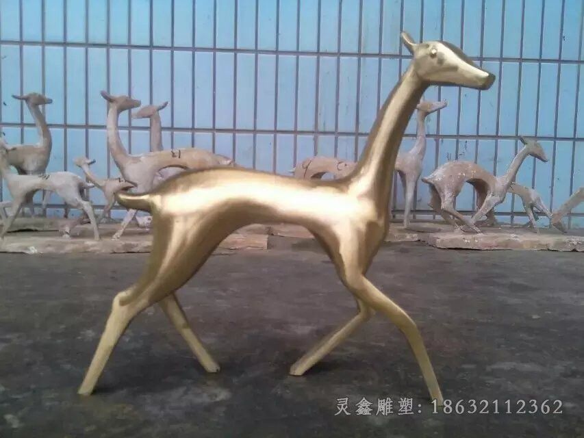 抽象小鹿动物小品铜雕