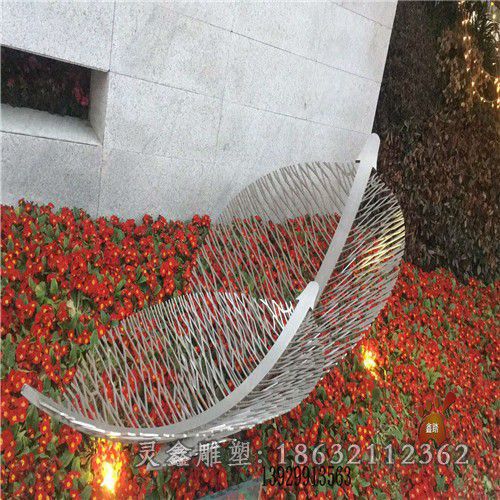 不锈钢小区树叶景观雕塑