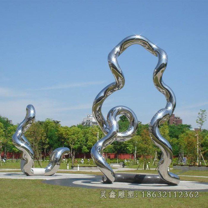 不锈钢校园异形圆环雕塑