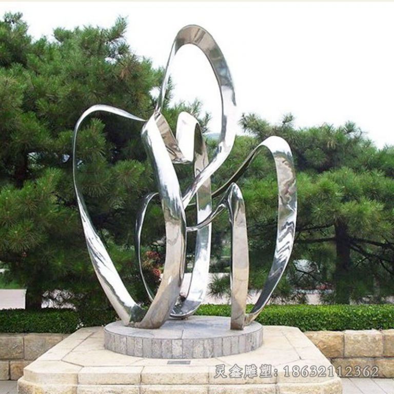 不锈钢公园异形圆环雕塑