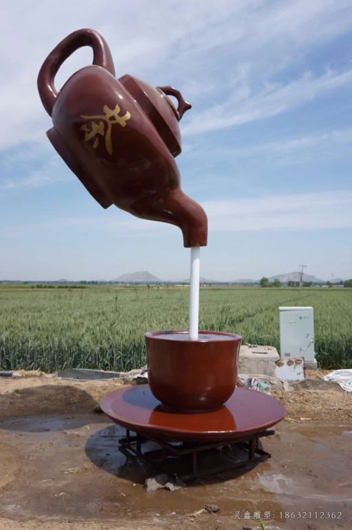 茶文化茶壶校园景观铜雕