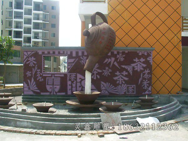 茶文化茶壶公园景观铜雕