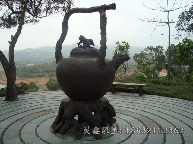 茶文化茶壶园林景观铜雕
