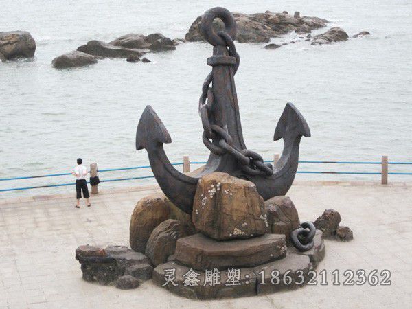 船锚标志景观抽象铜雕